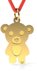 Pandantiv din aur galben cu snur model Teddy Bear 