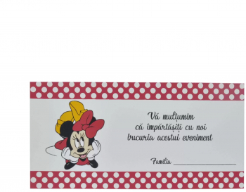 Plic de dar botez Minnie Mouse rosu - MIBC203069 - 23h Events 