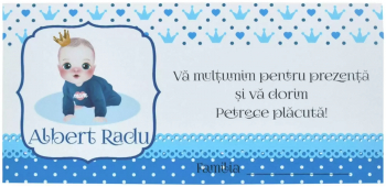 Plic de dar botez personalizat cu nume Printisor bleu - MIBC203071 - 23h Events 
