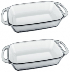 Set 2 tavi dreptunghiulare de copt Marinex Forno din sticla 2 7l 34 8x19 8xh7cm 