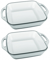 Set 2 tavi patrate de copt Marinex Forno din sticla 3 8l 34x28xh7cm 