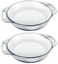 Set 2 tavi rotunde de copt Marinex Forno din sticla 2 4l 32x26xh5 8cm 