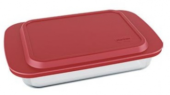 Tava dreptunghiulare cu capac silicon de copt Marinex Forno din sticla 5l 40x24 9xh7 2cm 