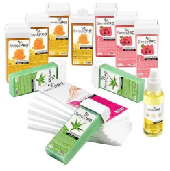 Kit epilare consumabile SensoPro 10 rezerve ceara ulei si benzi epilare 