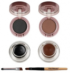 Kit Sprancene Kiss Beauty Sky Brow Eyeliner 2 Gel Sprancene 2 Fard Sprancene Pensula Black-Brown 