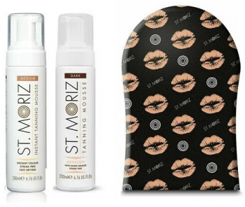 Pachet Promo St Moriz Autobronzare Profesionala Spuma Medium + Spuma Dark + Manusa