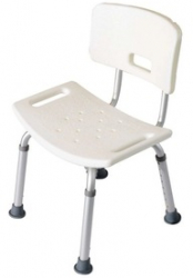 Scaun pentru dus din aluminiu cu spatar alb Kaiyang 