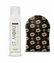Set bronzare profesionala Spuma Autobronzanta Dark + Manusa Aplicare St Moriz 