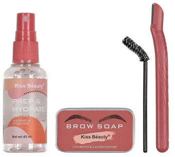 Set fata si sprancene Kiss Beauty Spray Facial Sapun Sprancene Perie Trimmer 