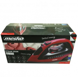 Fier de calcat cu abur MESKO 3000 W 70g/min 400ml Oprire automata Functie anti-picurare si auto-curatare rosu/negru 