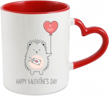 Cana personalizata pentru Valentines Day Happy Valentines Day Ariciul cu balon 