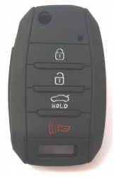 Husa silicon carcasa cheie pentru Kia 4 butoane negru 