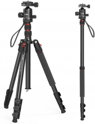 Trepied 2 in 1 monopied 59-180 cm cu cap bila 360° 3 suruburi mama 1/4& placa cu eliberare rapida si suport telefon sarcina ut