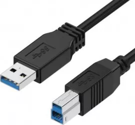 Cablu USB 3.0 Tata A-B Model Negru Lungime 1.8m - Cablu Imprimanta - Ideal pentru Scanner HDD extern Hub USB