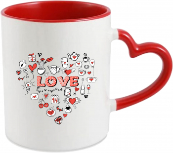 Cana personalizata pentru Valentines Day Inima stilizata 
