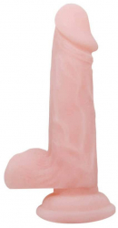 Dildo cu testicule - si ventuza Voluptas Realistic culoarea Pielii lungime 16.5 cm diametru 3.7 cm 