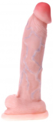 Dildo cu testicule - si ventuza Voluptas Super Emperor culoarea Pielii lungime 34 cm diametru 6.4 cm 