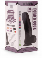 Dildo cu testicule - si ventuza X-Men Fords Cock Negru lungime 20.5 cm diametru 5 cm 
