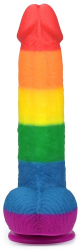 Dildo cu testicule - si ventuza X-Men Prider Multicolor lungime 22.5 cm diametru 4 cm 