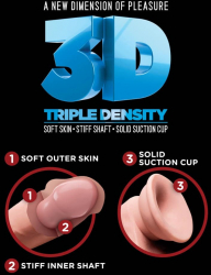 Dildo cu ventuza - dublu X-Men King Cock Plus Triple Density Double Penetrator culoarea Pielii lungime 24.3 cm diametru 3 cm 