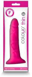 Dildo cu ventuza NS Toys Colours Pleasures Thin Pink Roz lungime 15.8 cm diametru 4 cm 