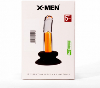 Dop Anal 10 Speeds Vibrating Gpot Plug 1 X-Men Transparent - Portocaliu grosime 3 cm lungime 13 cm vibratii 