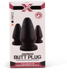 Dop Anal Butt Plug M X-Men Negru grosime 10.6 cm lungime 20.3 cm cu ventuza 