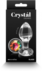 Dop Anal Crystal Desires Rainbow Gem Medium NS Toys Transparent grosime 3.4 cm lungime 8.4 cm 