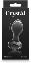 Dop Anal Crystal Gem NS Toys Negru grosime 3.9 cm lungime 8.9 cm 