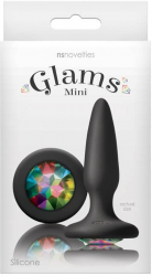 Dop Anal Glams Mini Rainbow Gem NS Toys Negru grosime 2.2 cm lungime cm 