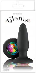 Dop Anal Glams Rainbow Gem NS Toys Negru grosime 3 cm lungime 10.5 cm 