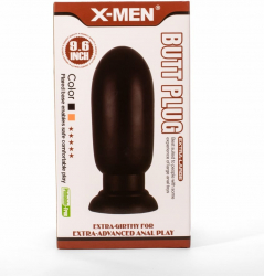 Dop Anal Huge Butt Plug 1 X-Men Negru grosime 10 cm lungime 24.3 cm cu ventuza 