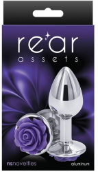 Dop Anal Rear Assets Rose Small NS Toys Violet - Argintiu grosime 3.2 cm lungime 7.6 cm
