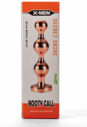 Dop Anal Secret Shine Booty Call Metal Butt Plug with Gem Gold L X-Men Auriu grosime 2.8 cm lungime 13.5 cm 