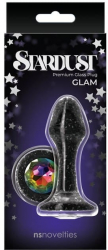 Dop Anal Stardust Glam NS Toys Negru grosime 4.8 cm lungime 9.5 cm 