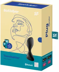 Dop Anal Trendsetter Satisfyer Negru grosime 5 cm lungime 11.2 cm vibratii - aplicatie SmartPhone 