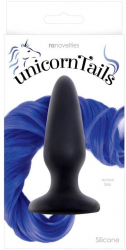 Dop Anal Unicorn Tails Blue NS Toys Albastru grosime 3 cm lungime 10.5 cm 