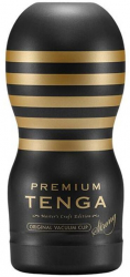 Masturbator Tenga PREMIUM ORIGINAL VACUUM CUP STRONG Negru - Auriu lungime 15.5 cm forma normala 