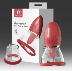 Vibrator Clitoris Adoramar Magic Tongue Pleasure Realov 2.5 - 5.9 - 7.5 - 10 grosime 4.5 - 6.1 - 12.5 cm lungime Rosu 