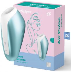 Vibrator Clitoris Love Breeze Satisfyer 5.5 grosime 14.5 cm lungime Albastru 