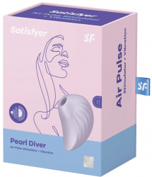 Vibrator Clitoris Pearl Diver Satisfyer 3 - 5.5 grosime 9 cm lungime Violet 