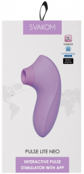 Vibrator Clitoris Pulse Lite Neo Purple Aplicatie Telefon Svakom 4.2 grosime 11.3 cm lungime Violet 