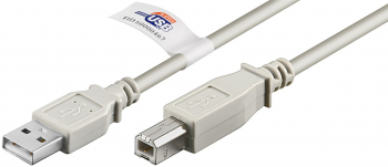 Cablu USB 2.0 HI-SPEED tip A la tip B imprimanta 2m 480Mbit/s Cupru dublu ecranat gri 50831 Goobay 
