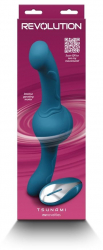 Vibrator NS Toys Revolution Tsunami Teal dublu - punctul G - telecomanda grosime 4 cm lungime 30.2 cm 