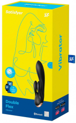 Vibrator Satisfyer Double Flex stimulare clitoris - punctul G - aplicatie SmartPhone grosime 1.8 - 3.5 cm lungime 5 - 19.5 cm 