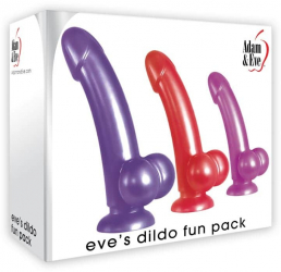 Dildo Adam & Eve cu testicule - si ventuza Eves Fun Pack lungime 17 cm diametru 3.5 cm 