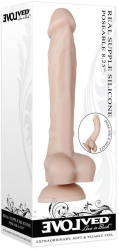 Dildo Evolved cu testicule - si ventuza REAL SUPPLE POSEABLE lungime 20.9 cm diametru 3.8 cm 