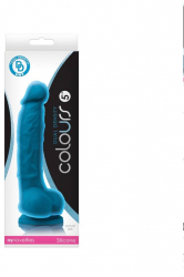 Dildo NS Toys cu testicule - si ventuza Colours Dual Density lungime 18.3 cm diametru 3.5 cm 