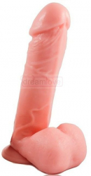 Dildo Voluptas cu testicule - si ventuza Strong and Brave Man lungime 19.5 cm diametru 4.4 cm 