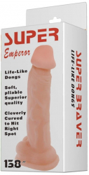 Dildo Voluptas cu testicule - si ventuza Super Emperor lungime 34 cm diametru 6.4 cm 